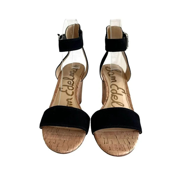 Sam Edelman Womens Willow Suede Wedge Sandal Size 8M Black New without Box - Picture 6 of 11